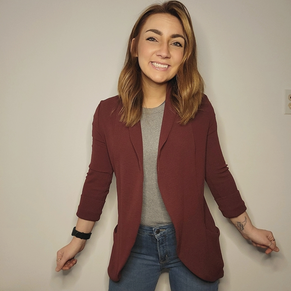 Burgundy Blazer (Barely Worn!)